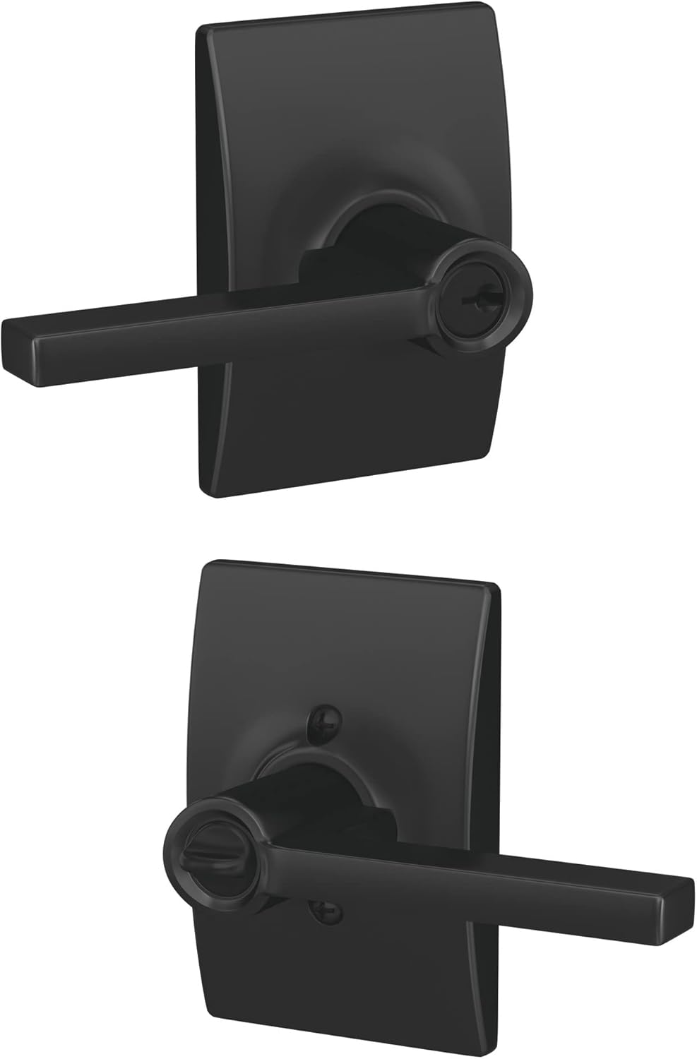 Schlage F51A LAT Door Lever Matte Black