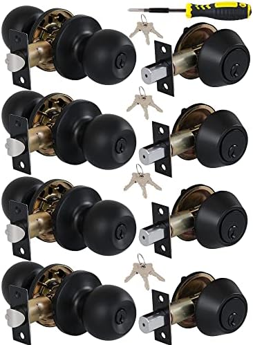 Lanwandeng 4-Set Entry Knobs Deadbolt