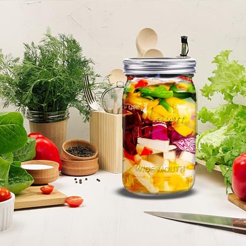 Mason Jars 32oz 12-Piece Set for Fermenting Canning Durable Sealed
