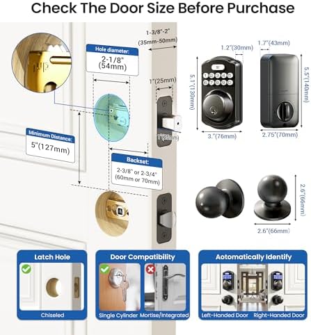 Smart Keyless Entry Door Lock with Built-in Keypad