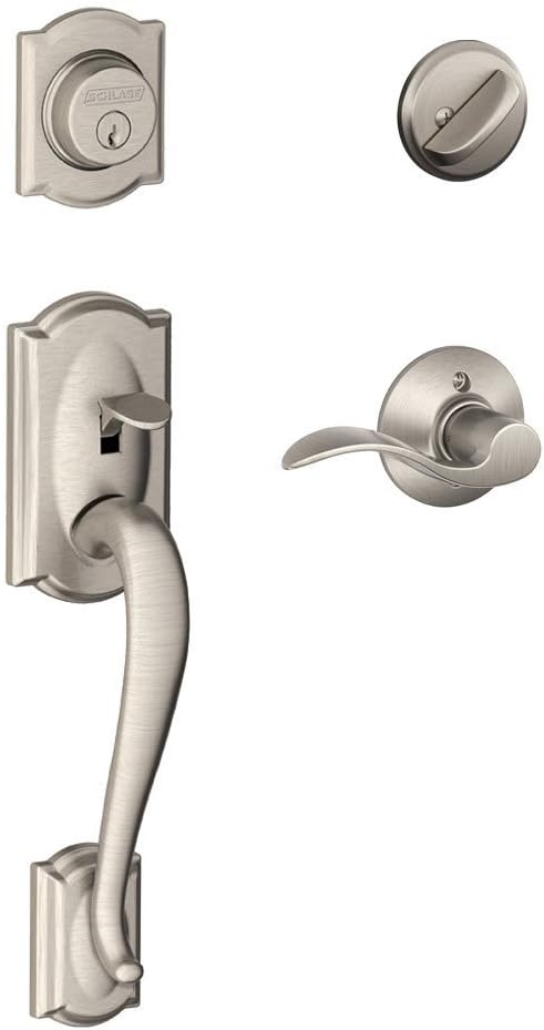 SCHLAGE Lock Company - Single Cylinder Handleset Satin Nickel F60 CAM 619