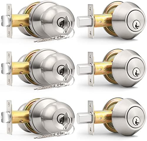 Probrico 3-Pack Exterior Door Lock Set with Deadbolt