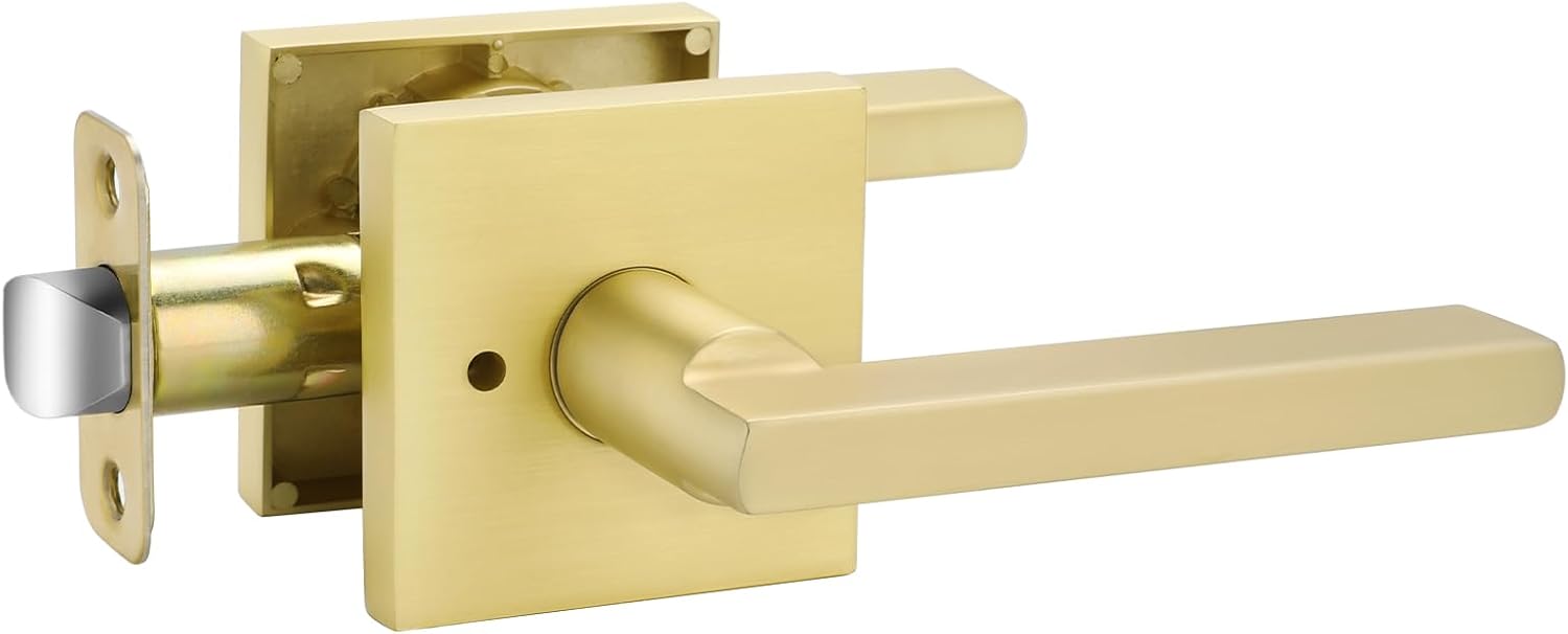 GoldenWarm Best Quality Gold Interior Door Handle with Privacy