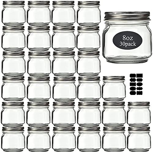 Indispensable Mason Jars - Small 8oz Canning Jars wSilver Lids
