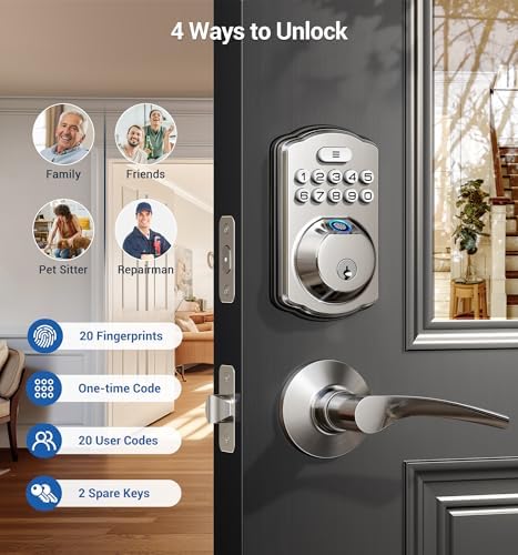 Fingerprint Entry Door Lock with Ledges and Smart Security