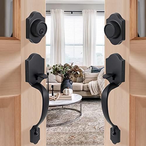 Upgraded Entry Door Lock Set with Matte Black Finishes