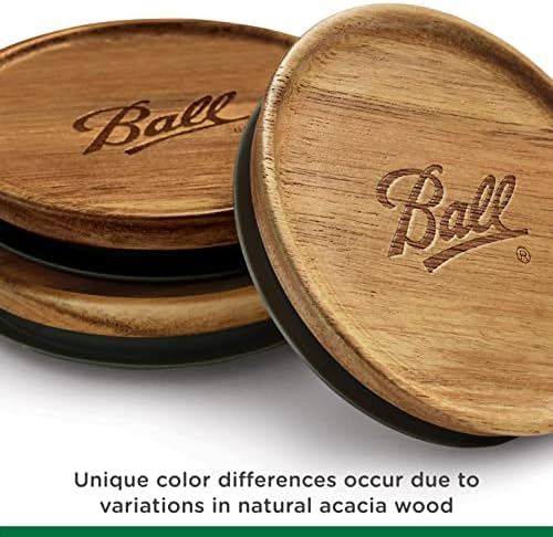 BPA-Free Acacia Wood Jar Lids - 5 Pack