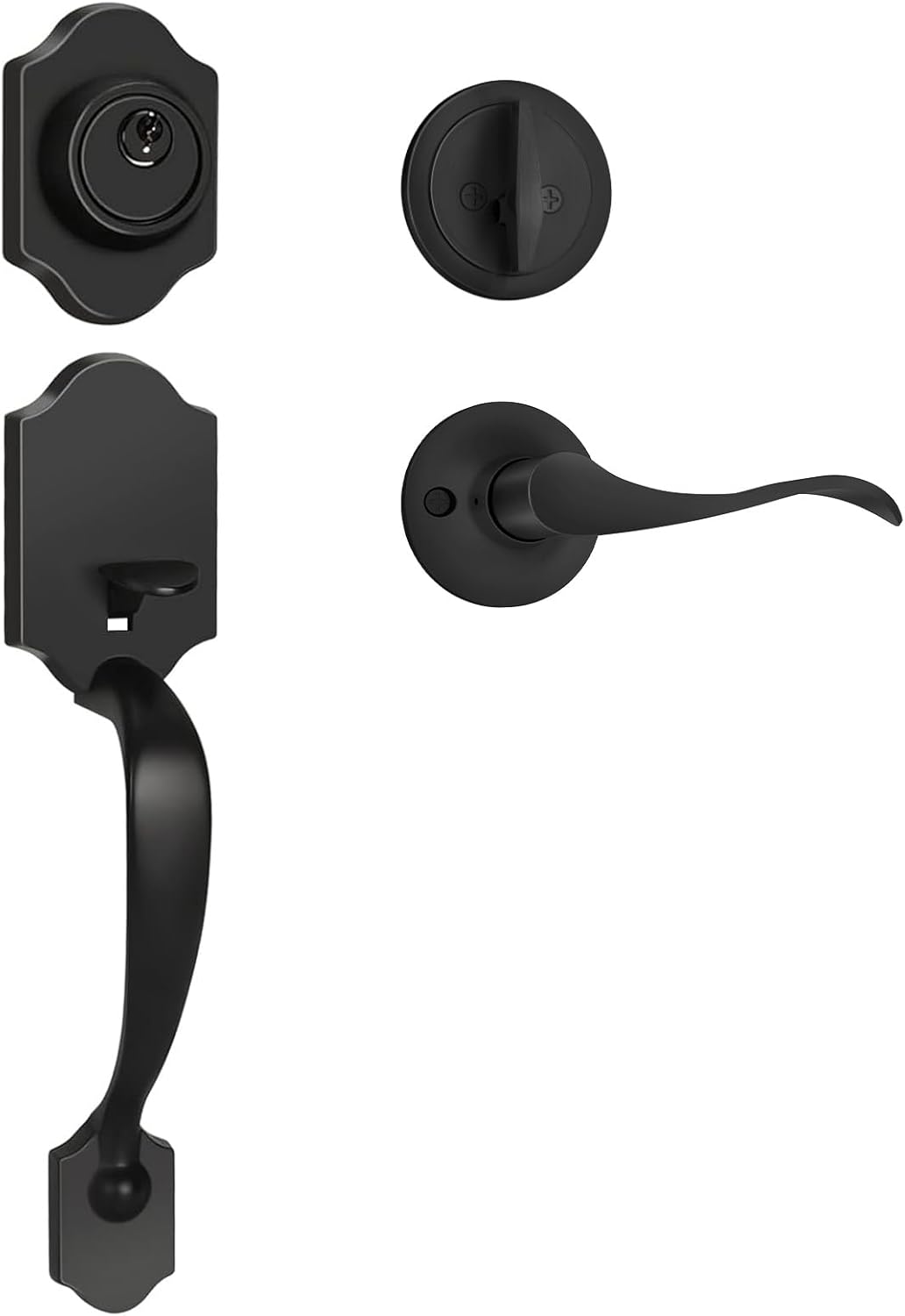 Haidms Matte Black Door Handle Set