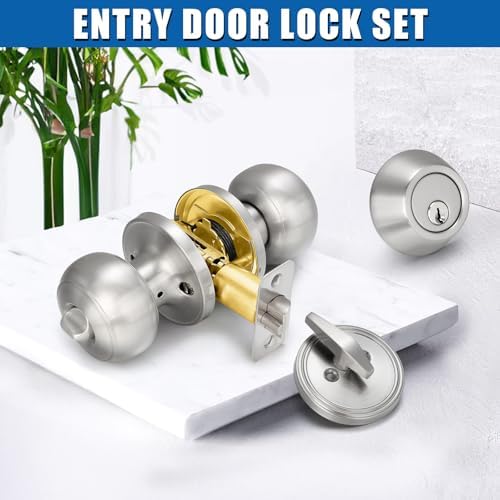 High-Quality 3-Set Entry Door Knob and Deadbolt Combo
