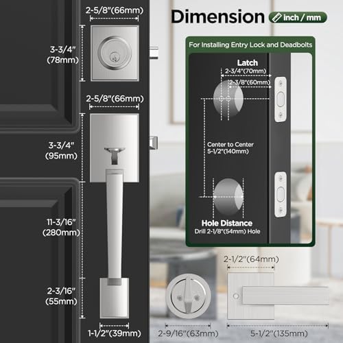 Secure Front Door Entry Set with SATIN NICKEL finish
