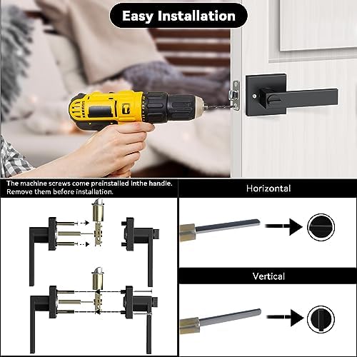 AceMining Privacy Keyless Door Handle Lever Set
