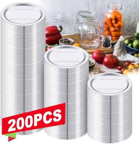 200PCS Canning Lids Leak-Proof Dishwasher-Ready Perfect for Food Preservation