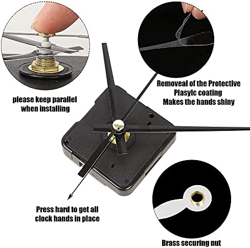 Precise 5-Piece Quartz Clock Movement Kit with 12 Different Hands