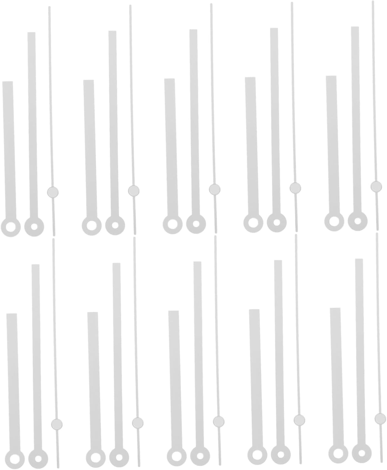 DOITool 10-Set Replacement Clock Hands for Wall Clocks Aluminum White