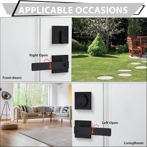Haidms 2-Piece Black Exterior Door Lock Set