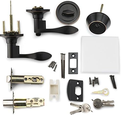 Versatile Door Handle Set - Reversible LeftRight Oil Rubbed Bronze Compact Design
