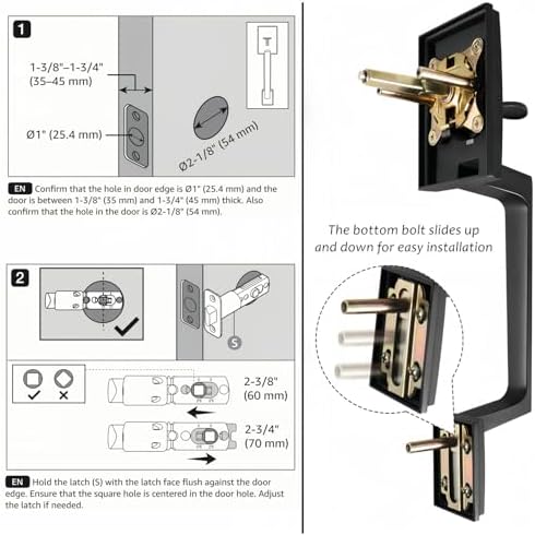 Vo XMude Front Door Handle Set for Exterior Doors
