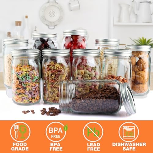 High-Quality Wide Mouth Mason Jars Set of 12