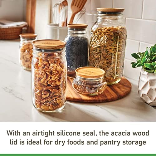BPA-Free Acacia Wood Jar Lids - 5 Pack