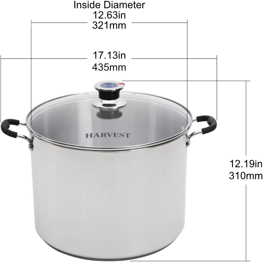 20 Qt Canning Pot with Rack - Works on All Stovetops