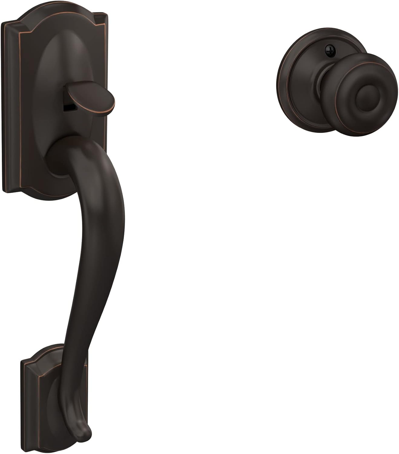 Schlag Front Entry Door Set with Aged Bronze Geog Knob