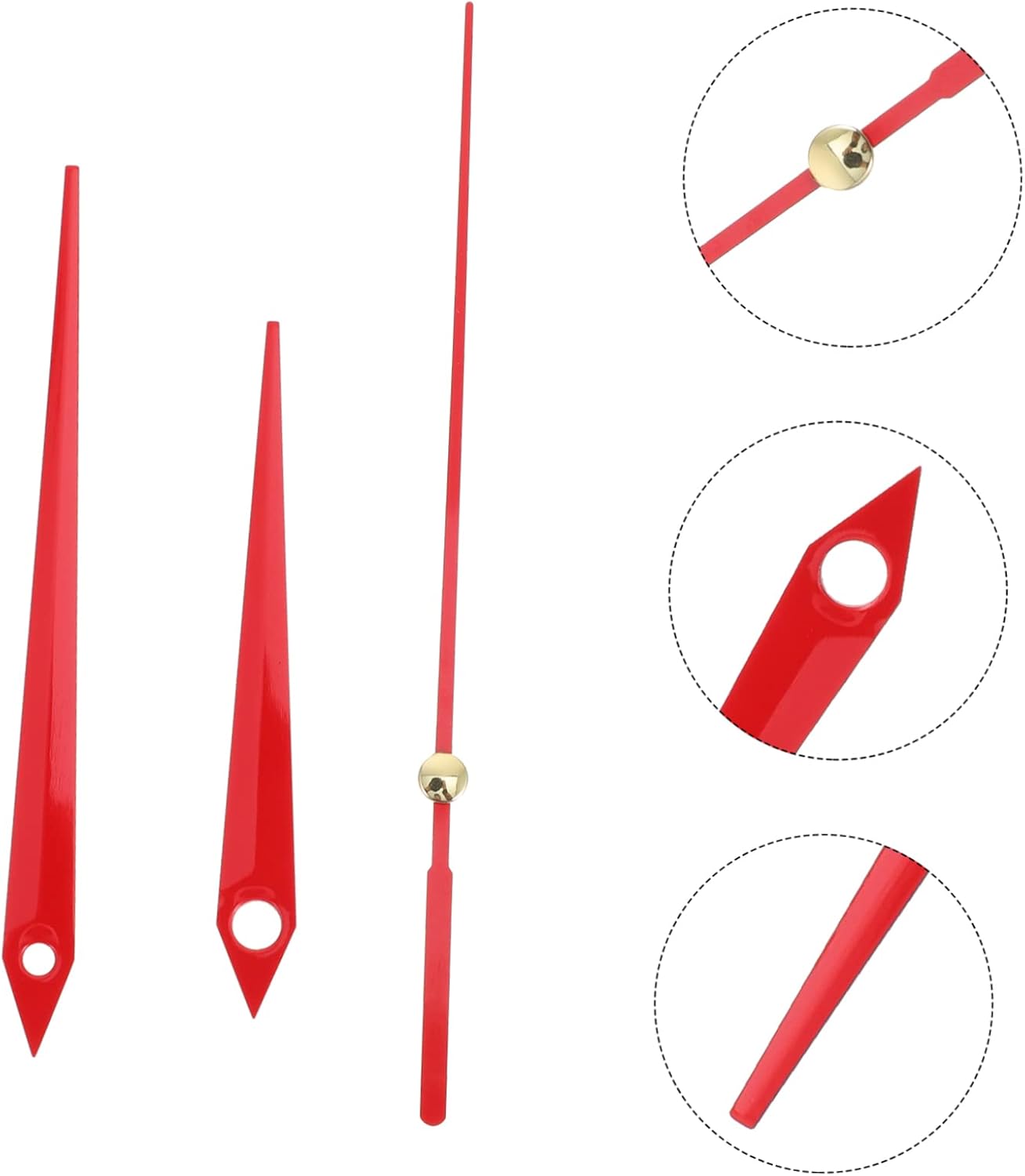 30 Set Metal Clock Hands Durable Replacement for Red Aluminum Clocks