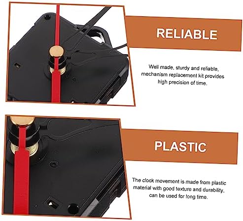 Quick-Ship Red Plastic Plastic Clock Movement Kit for Wall Clocks