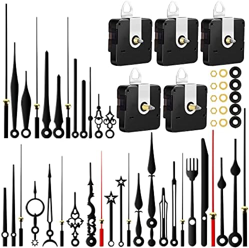 Precise 5-Piece Quartz Clock Movement Kit with 12 Different Hands
