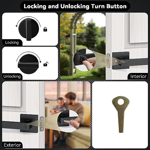 AceMining Privacy Keyless Door Handle Lever Set