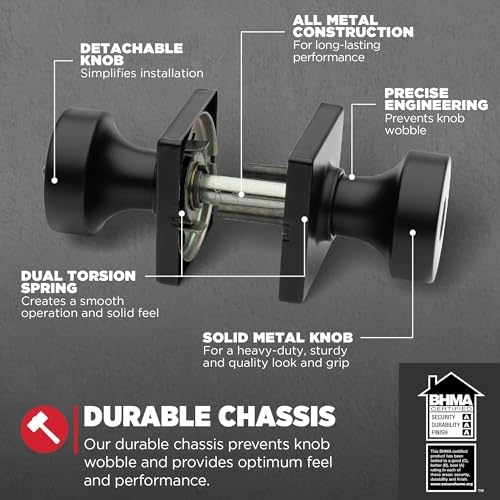 Kwikset Pismo Entry Door Knob - Heavy Duty Secure Entry Knob