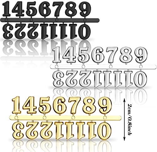 DIY Digital Clock Numbers 15 Pcs in Black Silver Gold Replacement Parts