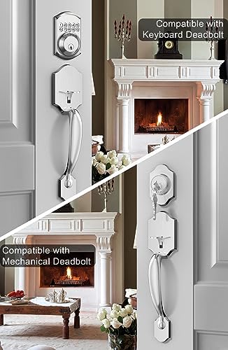 GoldenWarm Front Door Handle Nickel Entry Way