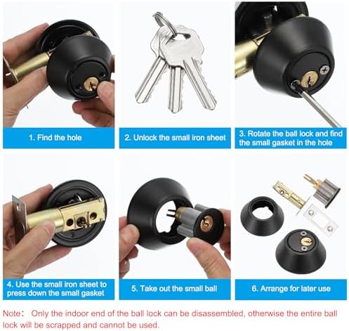 PATIKIL Keyed Alike Double Cylinder Deadbolts 2 Pack Gold