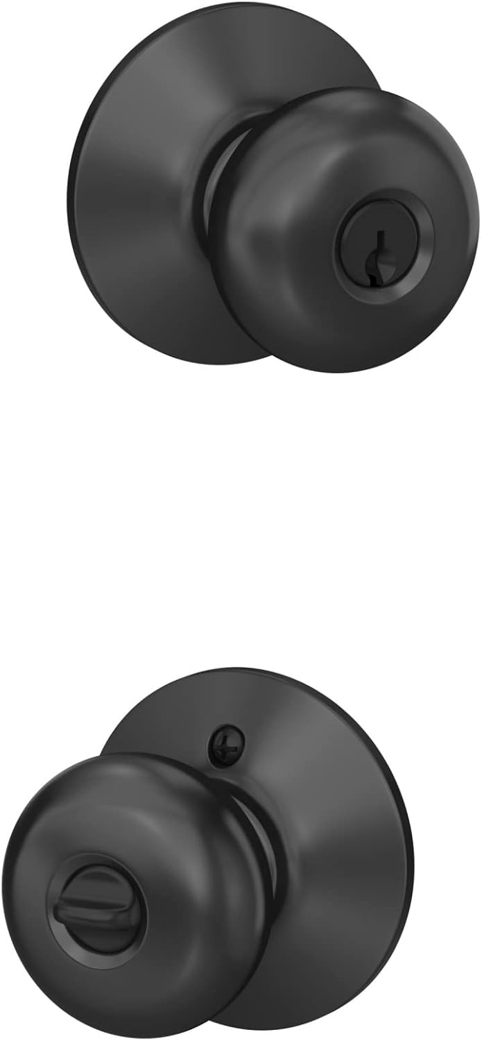 Reliable Schlage Door Knob - Keyed Entry Lock Matte Black