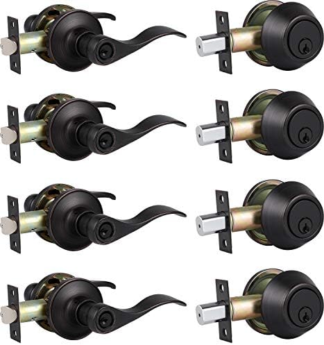 Home Improvement DirectOil Rubbed Bronze Door Handles Set 4-Piece
