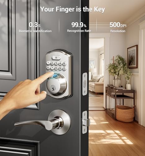 Fingerprint Entry Door Lock with Ledges and Smart Security