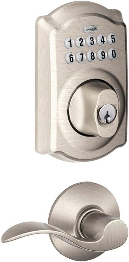 SCHLAGE FBE365 Door Keypad with Accent Passage Lever SATIN Nickel