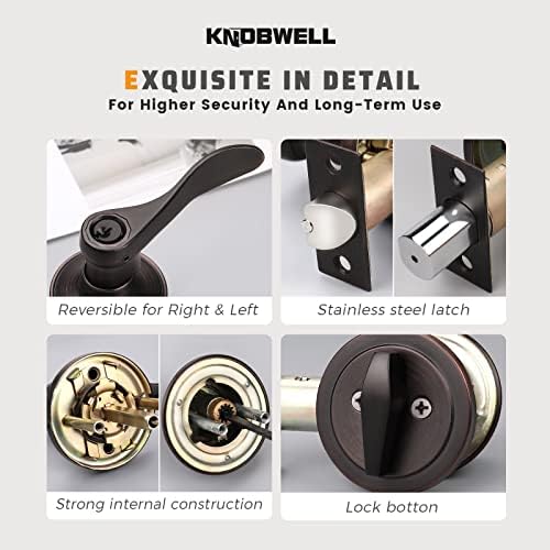 3 Pack Front Entry Door Handle Lock Set