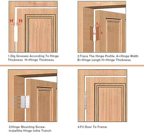 Sturdy Stainless Steel Door Hinges 48 PCS 4 Inch