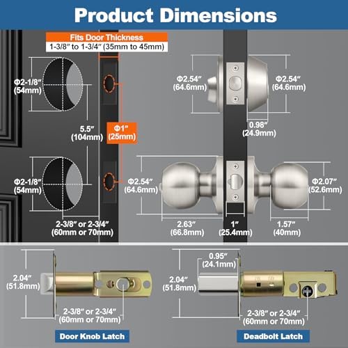 Easy-Installation Door Knob Deadbolt Set