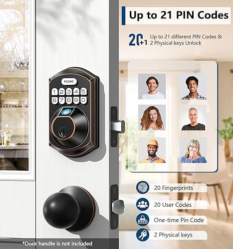 Quick-Install Fingerprint Door Lock - Oil-Rubbed Bronze