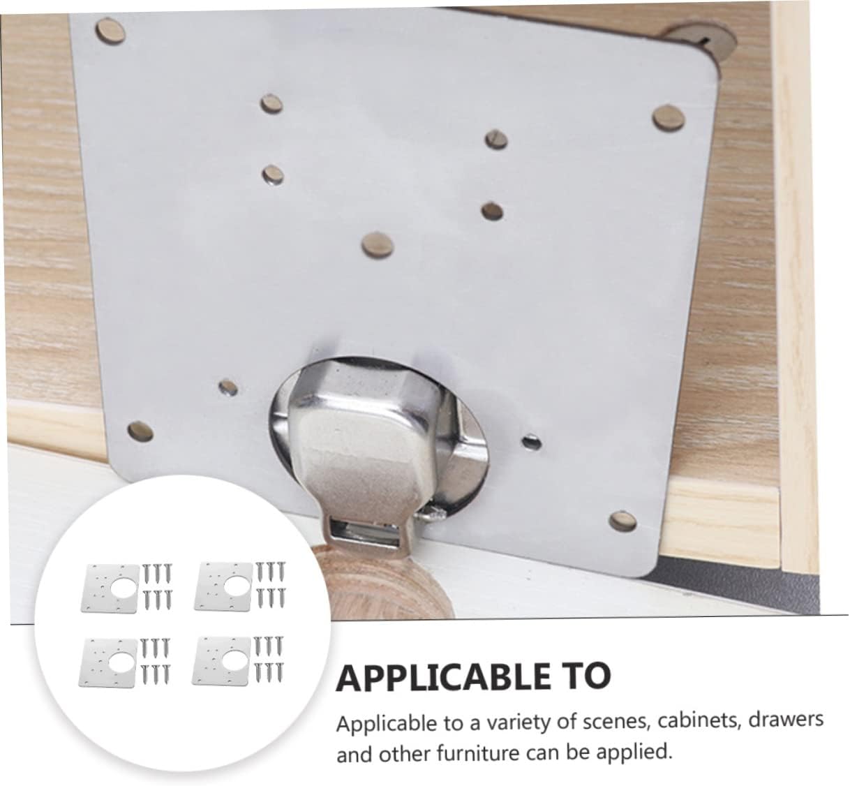 Artibetter Stainless Steel Hinge Repair Plate 4-Pack for Furniture Eroding Hinges