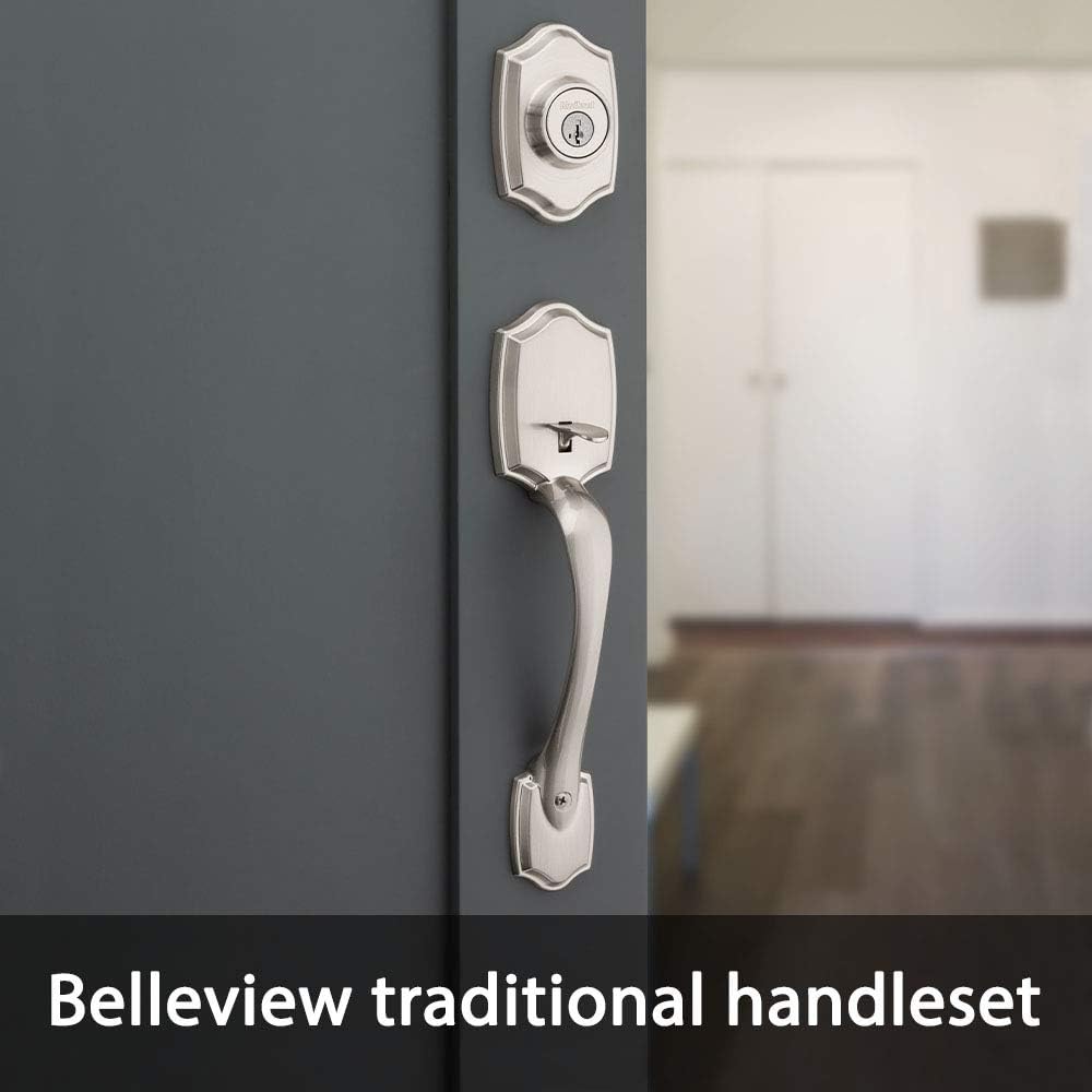 Kwikset Belleview Entry Knob and Door Deadbolt Set with Smart Key Replacement
