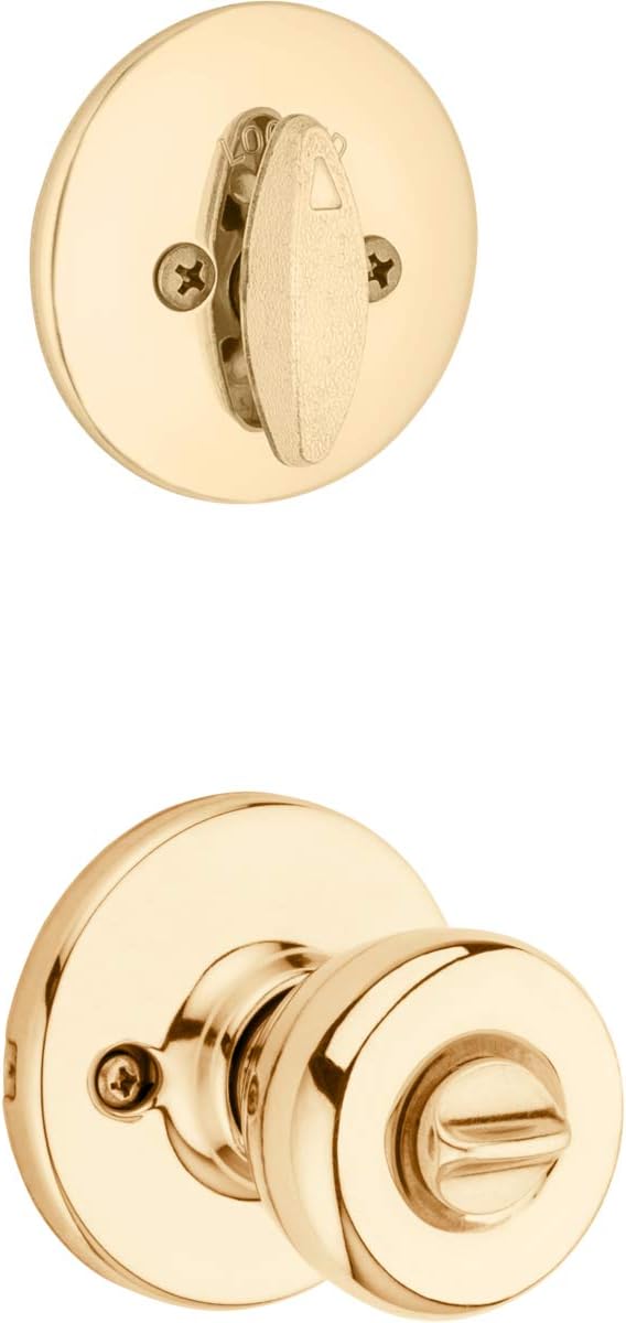 Kwikset 690 Tylo Entry Knob Deadbolt Combo Pack with SmartKey in Polished Brass