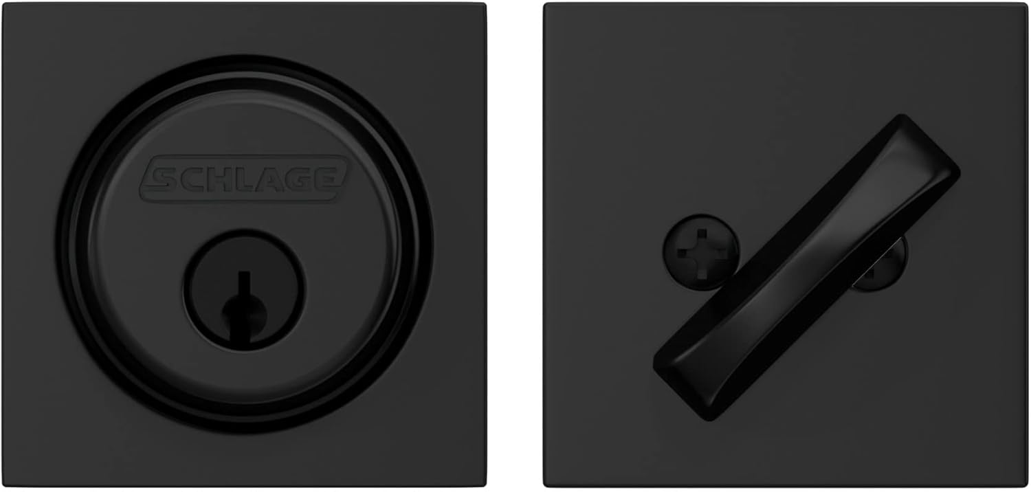 Schlage B60 N COL 622 Deadbolt with Collins Trim Highest Security Matte Black