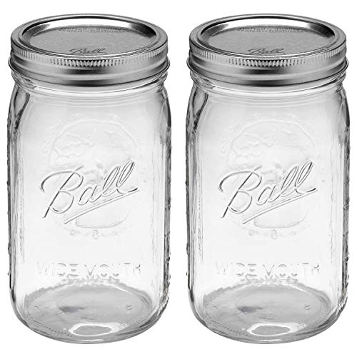Ball Wide Mouth Quart Mason Jars 32-Ounces 2 Jars