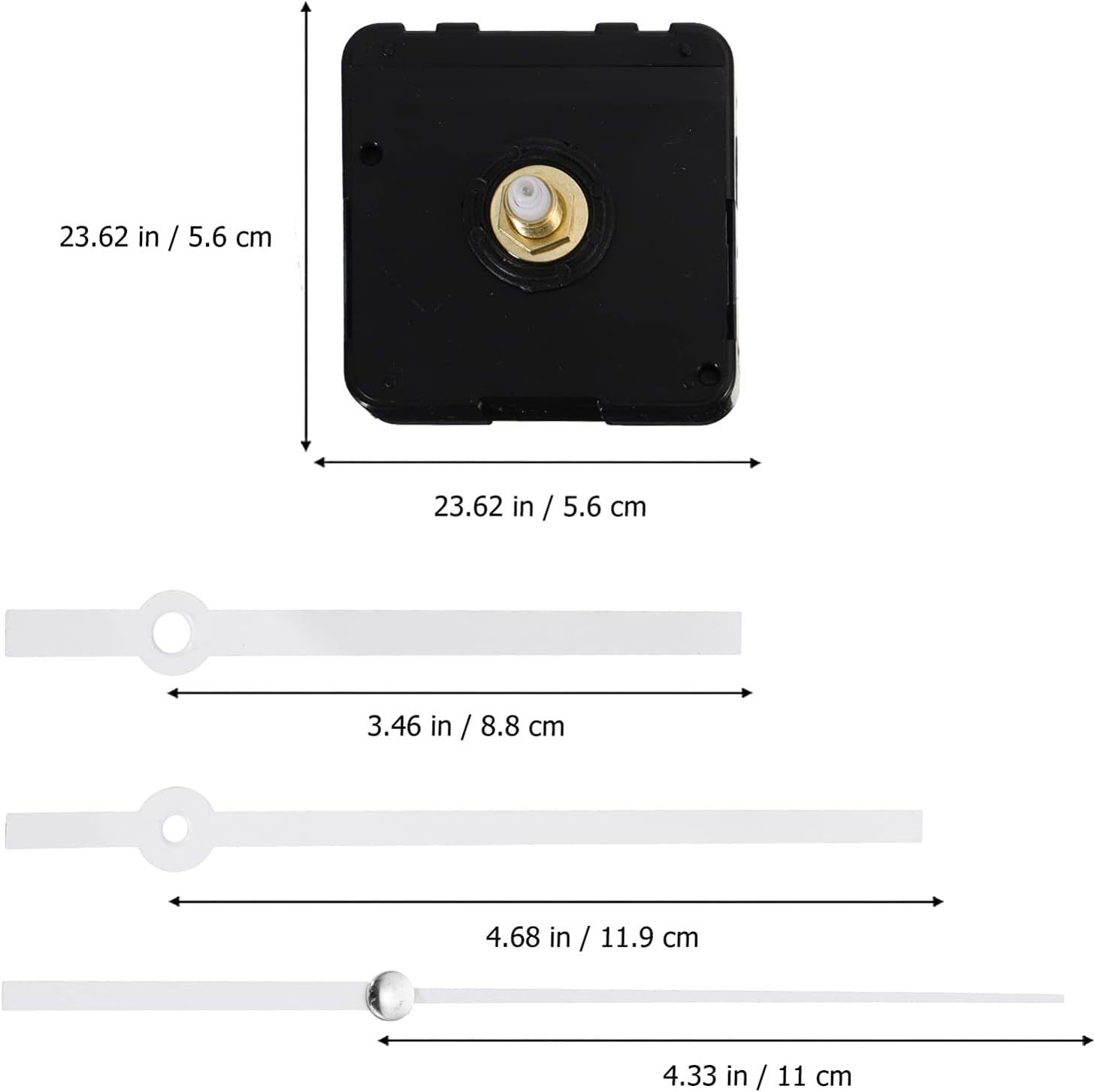 Non-Ticking Clock Movement Kit for DIY Repair - Black