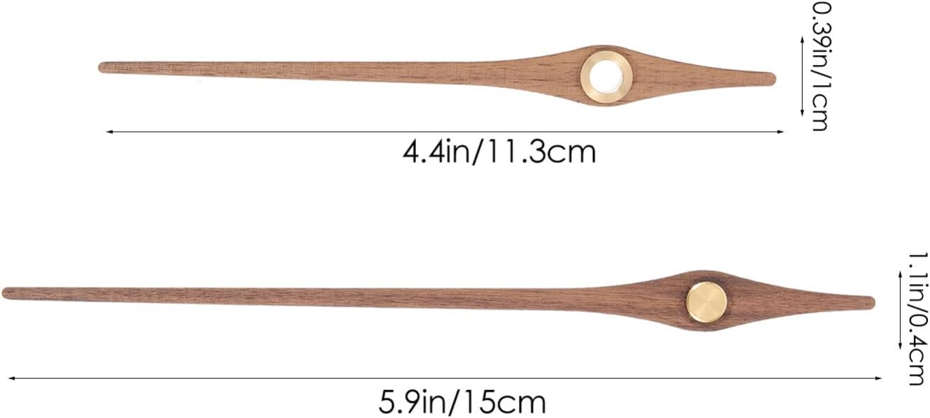 5Pcs Black Walnut Wooden Clock Hands for 12-Inch Wall Clock