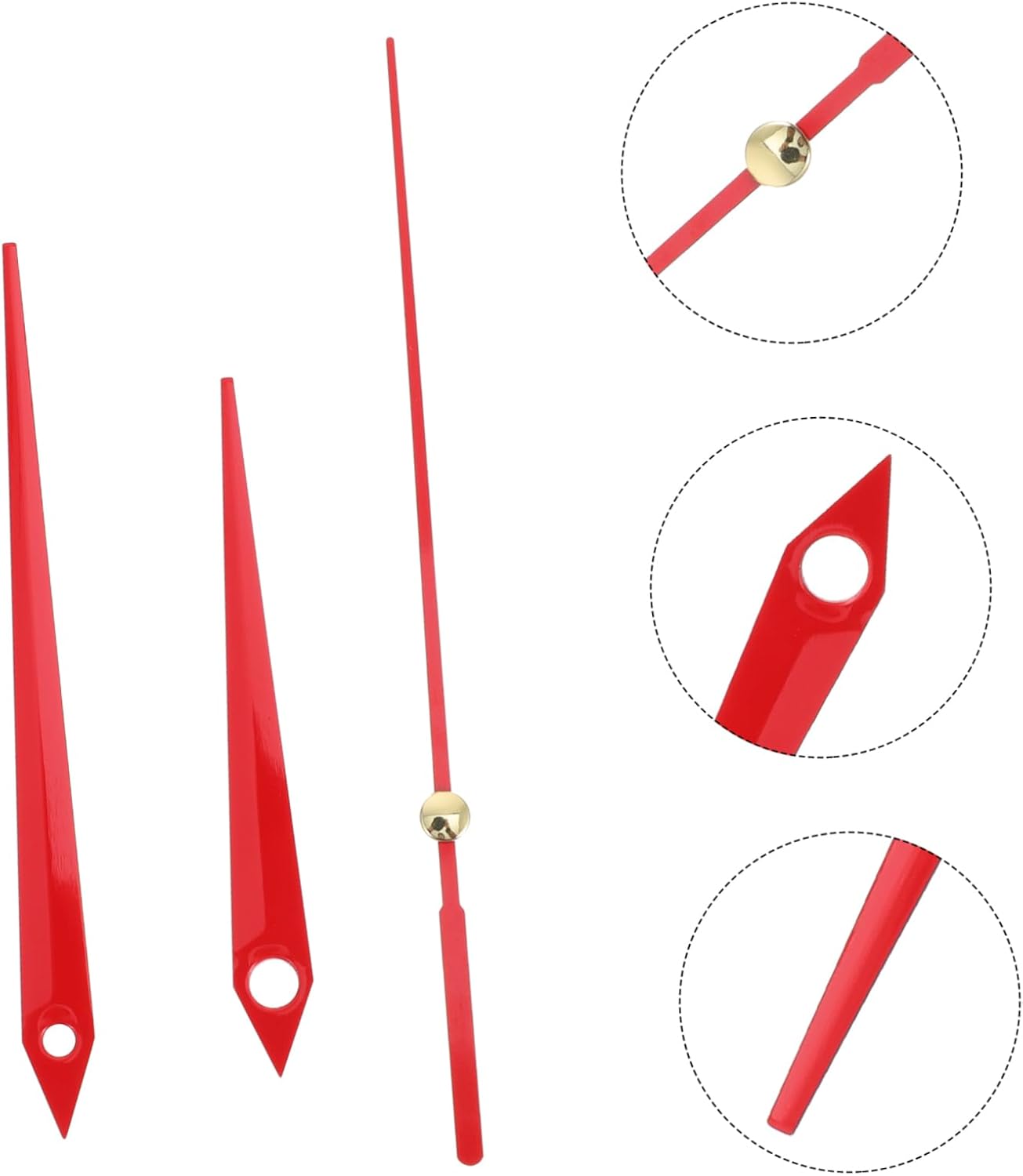 BESTYASH Red 10-Pointer Clock Mute Replacement Hands