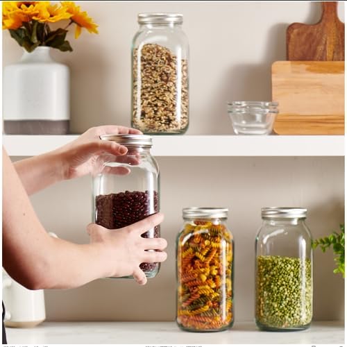 Gling 64 oz Wide-Mouth Glass Mason Jar